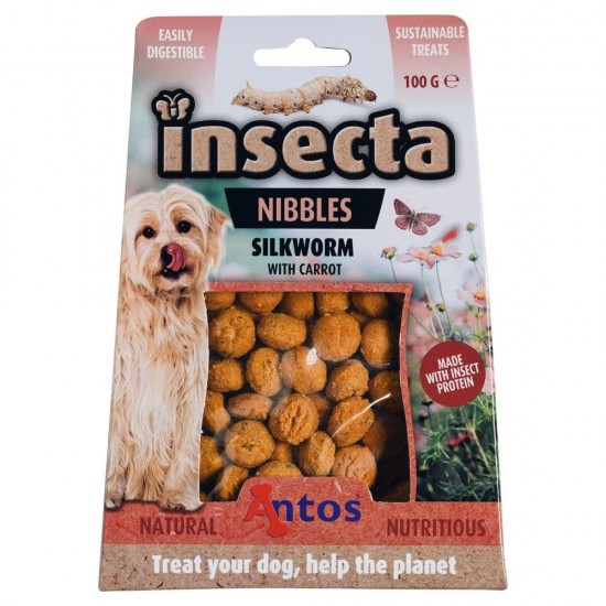 Insecta nibbles zijderups en wortel 100 gr 1597298545
