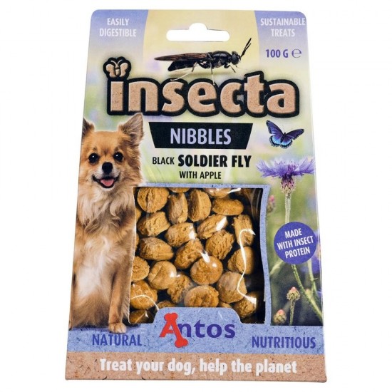 Insecta nibbles zwarte soldatenvlieg en appel 100 gr 1597298543